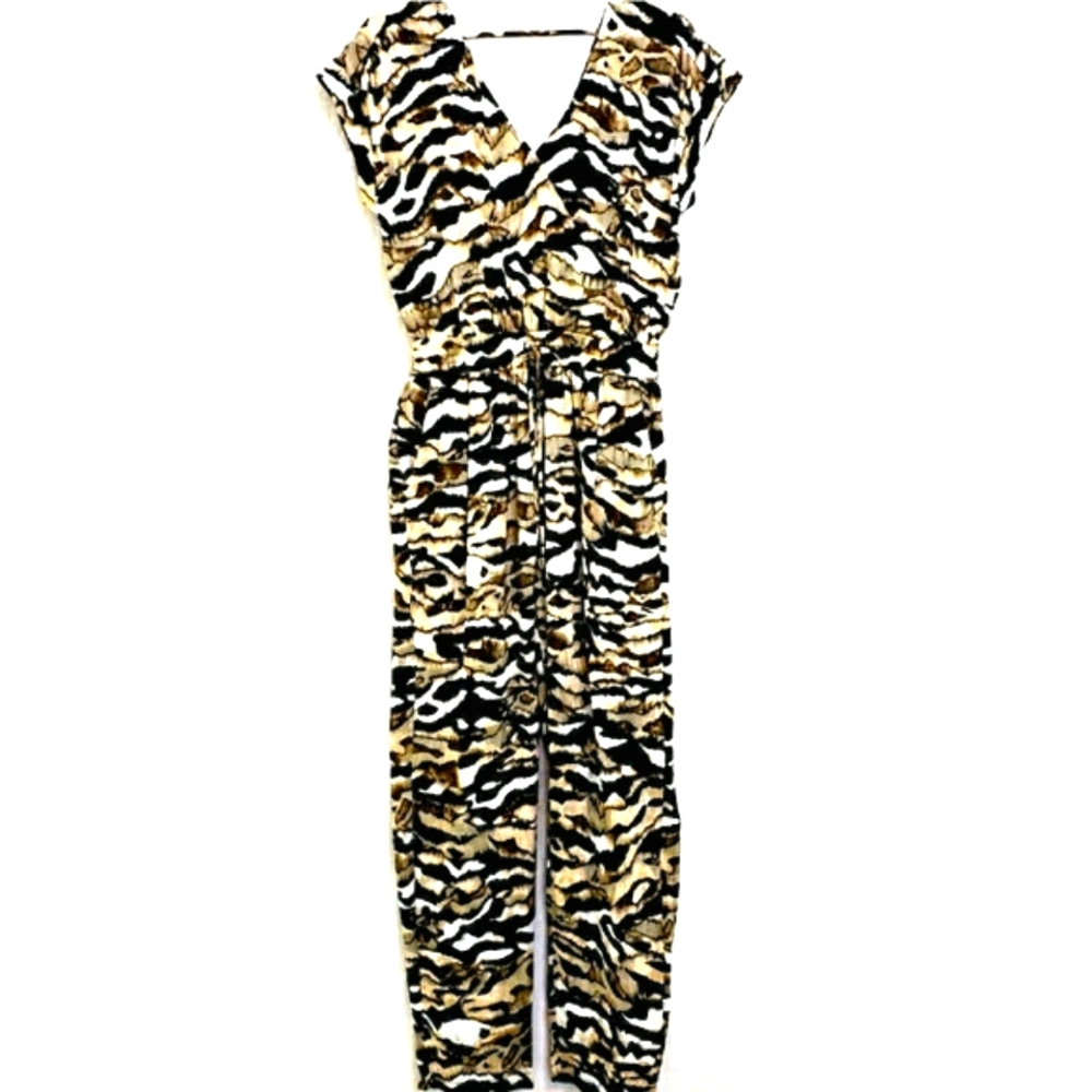 NWOTJennifer Lopez Camo/Zebra Autumn Rose Jumpsuit - Picture 12 of 13